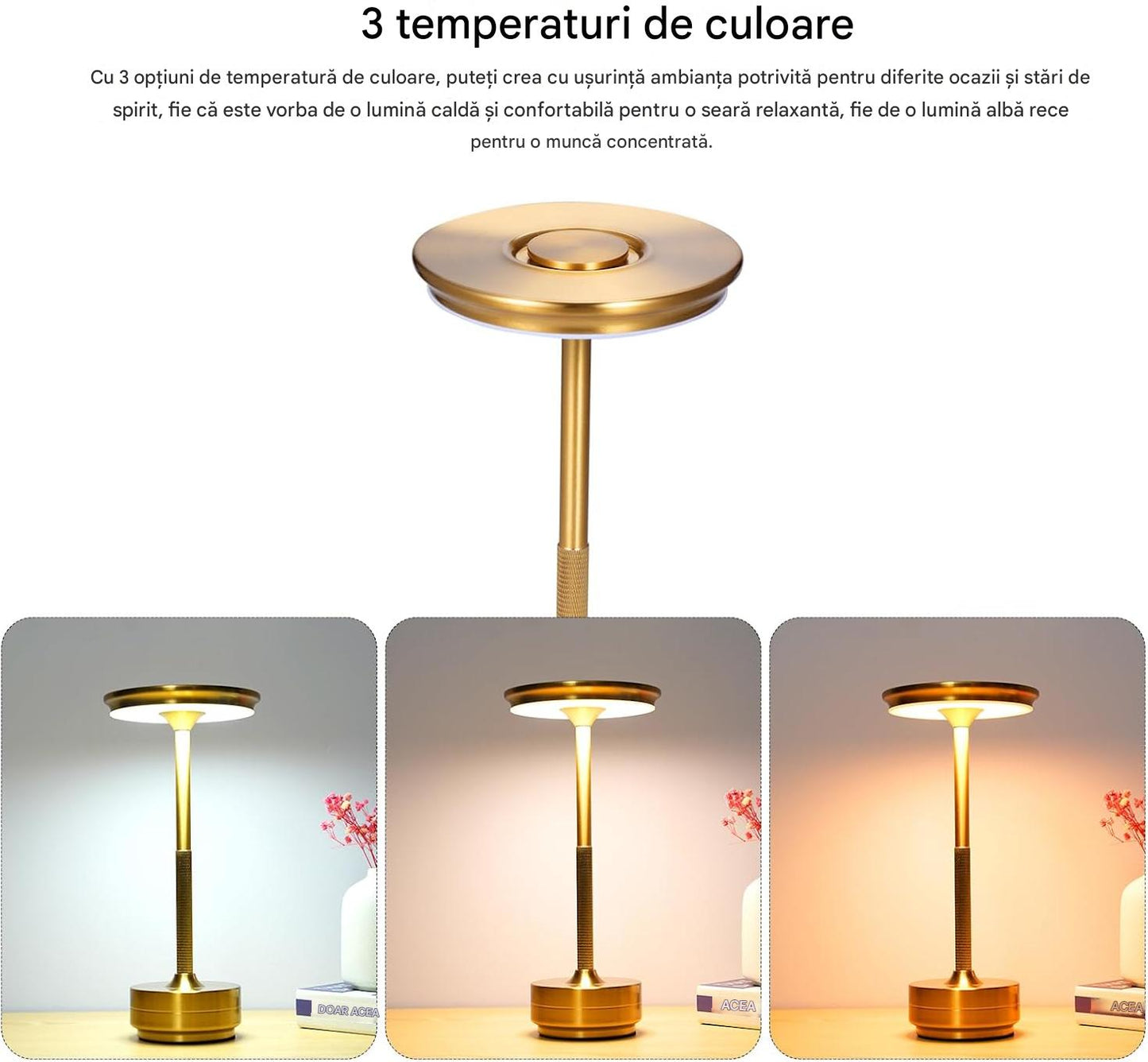 Lampă Noptieră Elegantă LED Gold