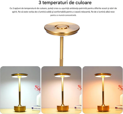 Lampă Noptieră Elegantă LED Gold