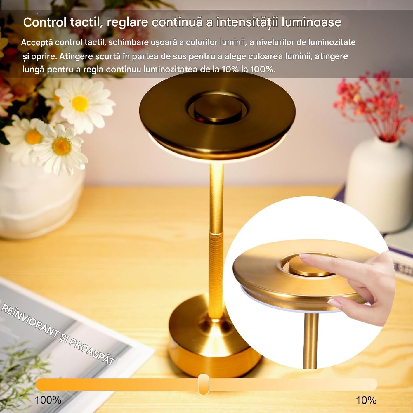 Lampă Noptieră Elegantă LED Gold